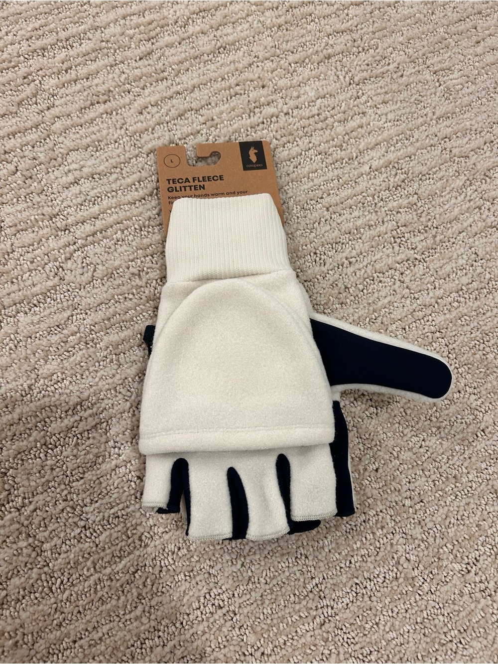 New Cotopaxi Unisex Teca Fleece Glitten - Cream/Black Convertible Gloves